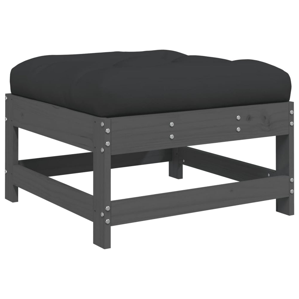 6-delige Loungeset met kussens massief hout grijs MeubelReus