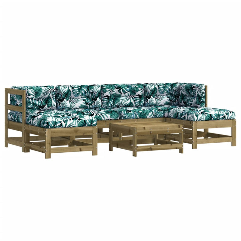 7-delige Loungeset met kussens geïmpregneerd grenenhout MeubelReus