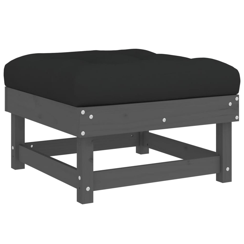 7-delige Loungeset met kussens massief hout grijs MeubelReus