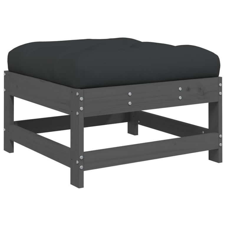 6-delige Loungeset met kussens massief hout grijs MeubelReus