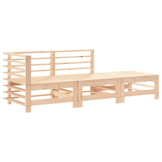3-delige Loungeset met kussens massief hout MeubelReus