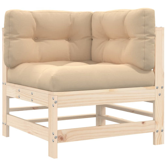 3-delige Loungeset met kussens massief hout MeubelReus