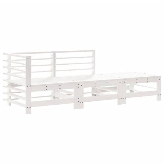 3-delige Loungeset met kussens massief hout wit MeubelReus