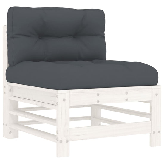 3-delige Loungeset met kussens massief hout wit MeubelReus