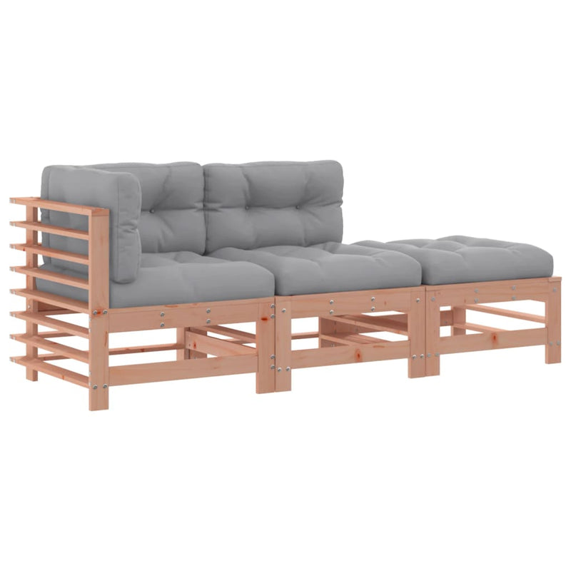 3-delige Loungeset met kussens massief douglashout MeubelReus