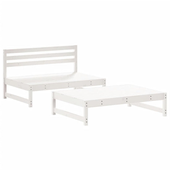 2-delige Loungeset met kussens massief hout wit MeubelReus