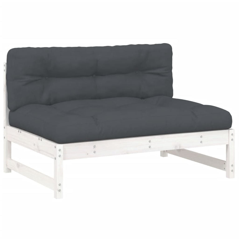 2-delige Loungeset met kussens massief hout wit MeubelReus
