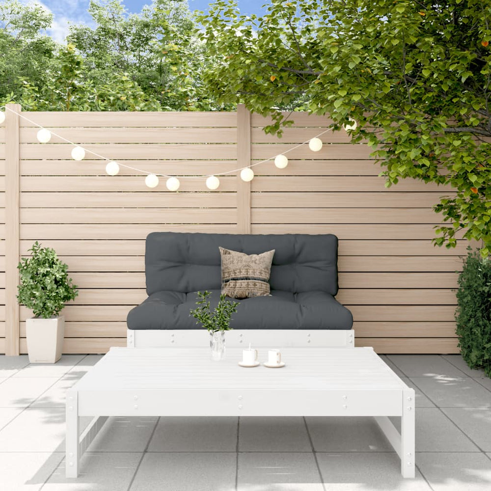 2-delige Loungeset met kussens massief hout wit MeubelReus