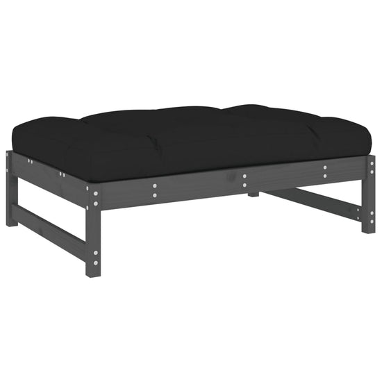 2-delige Loungeset met kussens massief hout grijs MeubelReus