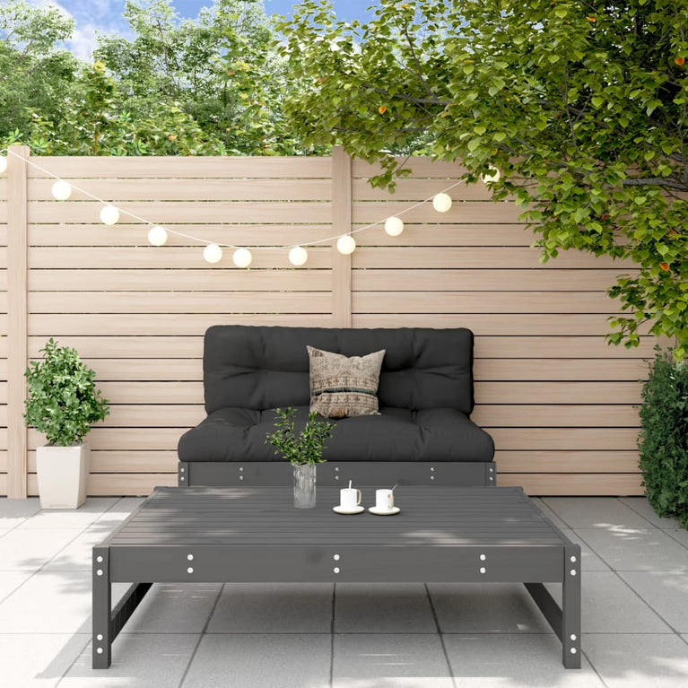2-delige Loungeset met kussens massief hout grijs MeubelReus