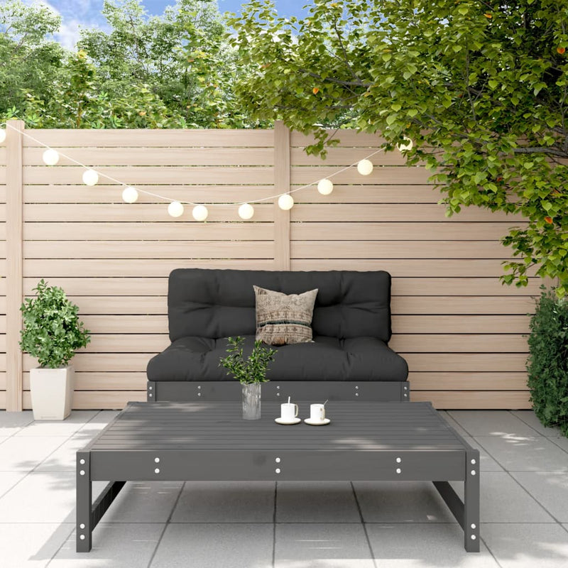 2-delige Loungeset met kussens massief hout grijs MeubelReus