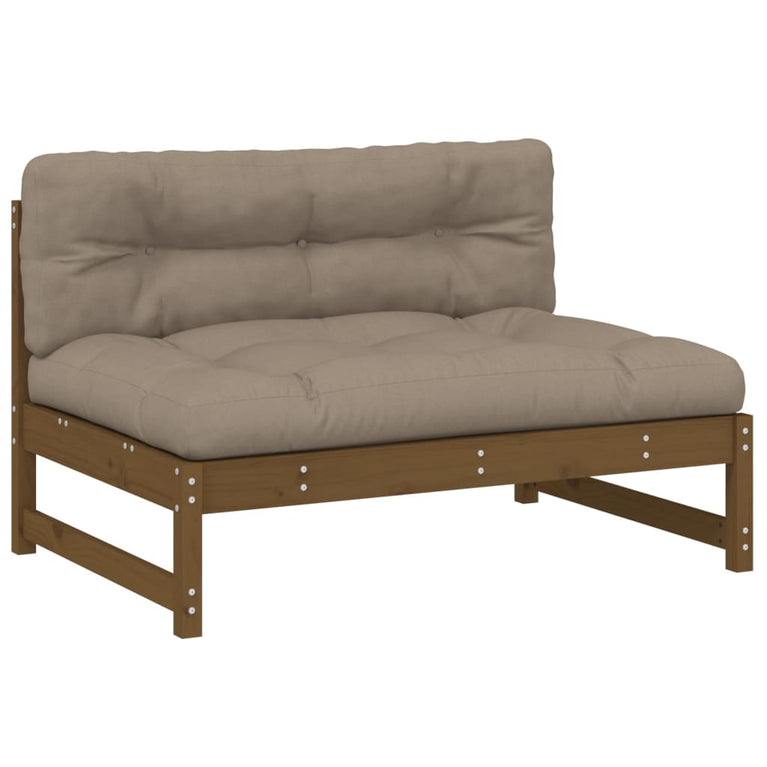 2-delige Loungeset met kussens massief hout honingbruin MeubelReus