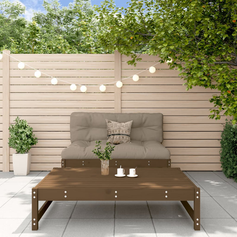 2-delige Loungeset met kussens massief hout honingbruin MeubelReus