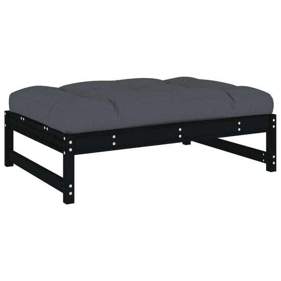2-delige Loungeset met kussens massief hout zwart MeubelReus