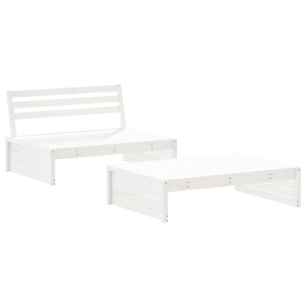 2-delige Loungeset met kussens massief hout wit MeubelReus