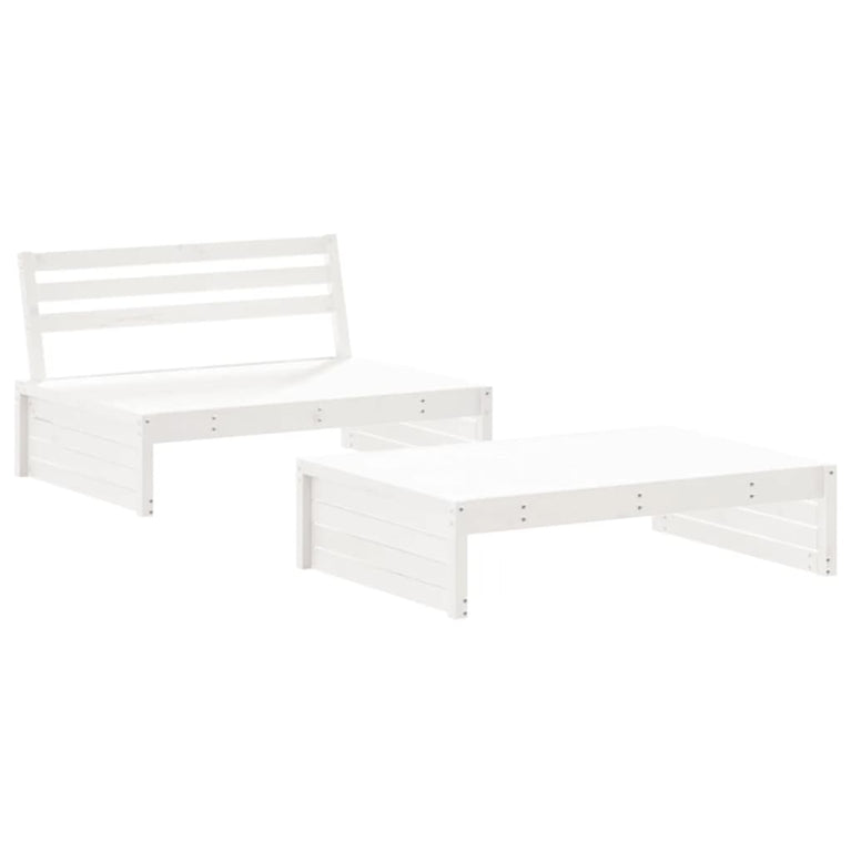 2-delige Loungeset met kussens massief hout wit MeubelReus