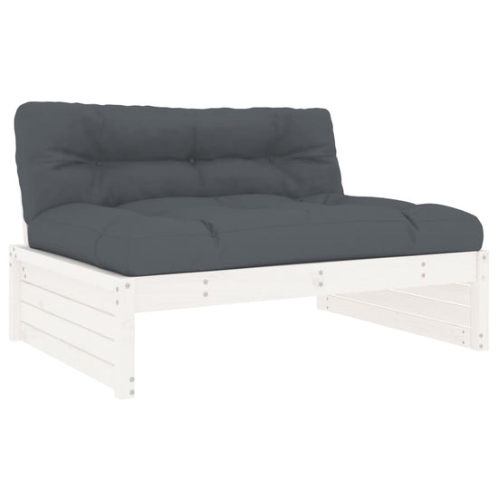 2-delige Loungeset met kussens massief hout wit MeubelReus