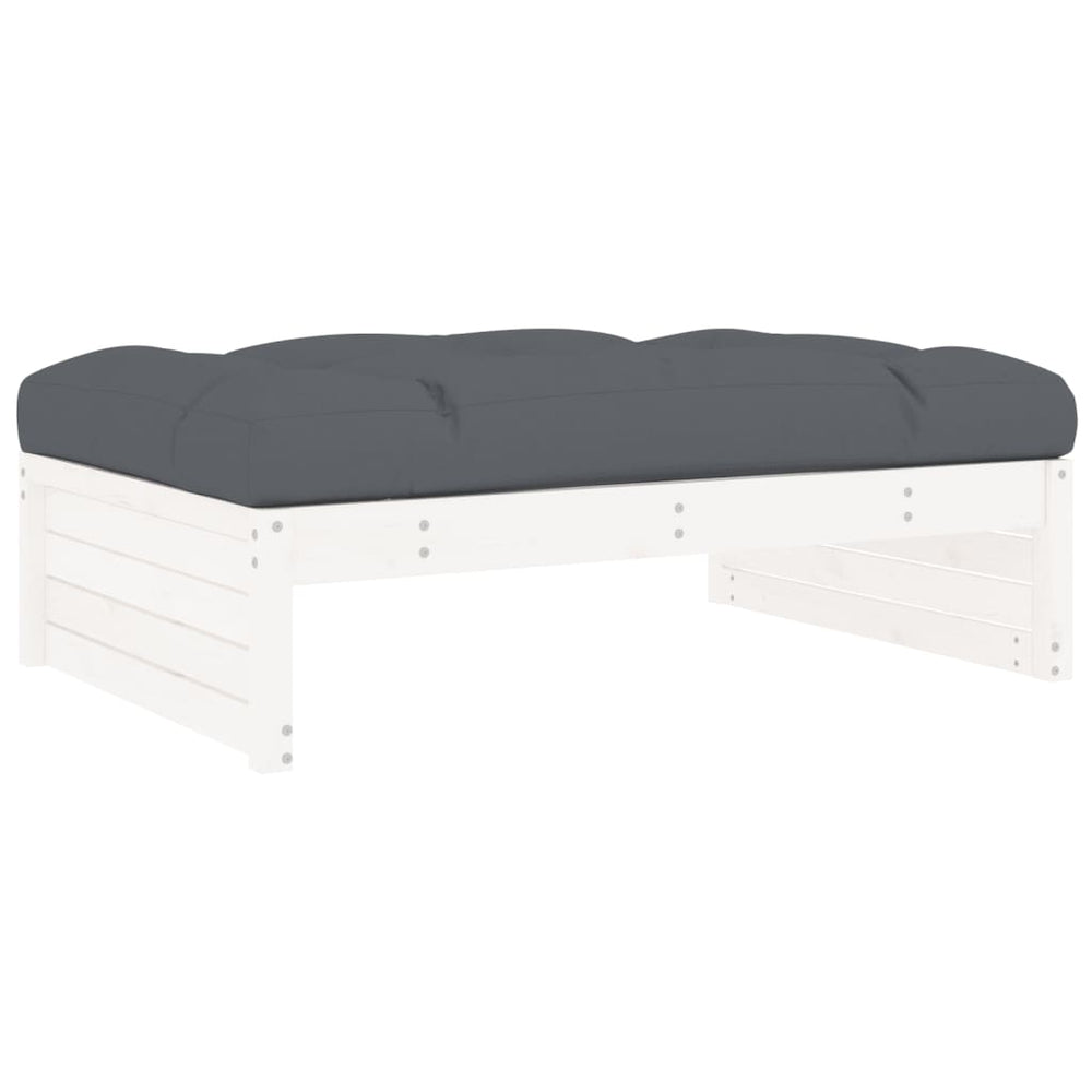 2-delige Loungeset met kussens massief hout wit MeubelReus