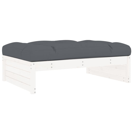 2-delige Loungeset met kussens massief hout wit MeubelReus