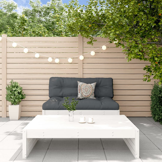 2-delige Loungeset met kussens massief hout wit MeubelReus