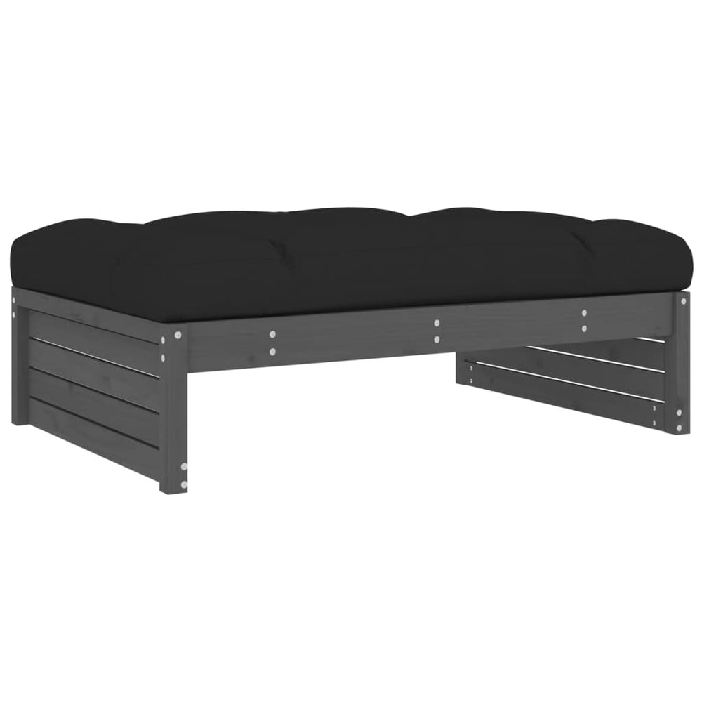2-delige Loungeset met kussens massief hout grijs MeubelReus