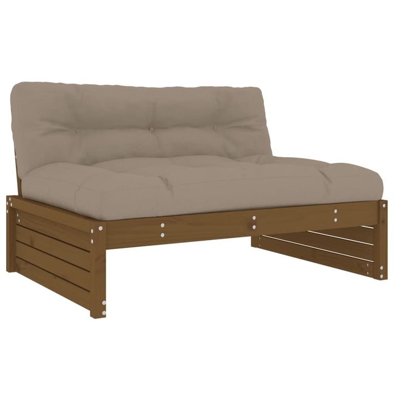 2-delige Loungeset met kussens massief hout honingbruin MeubelReus