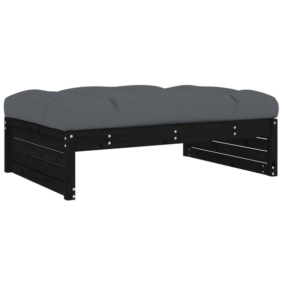 2-delige Loungeset met kussens massief hout zwart MeubelReus