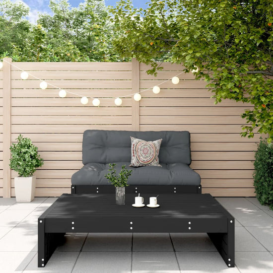 2-delige Loungeset met kussens massief hout zwart MeubelReus
