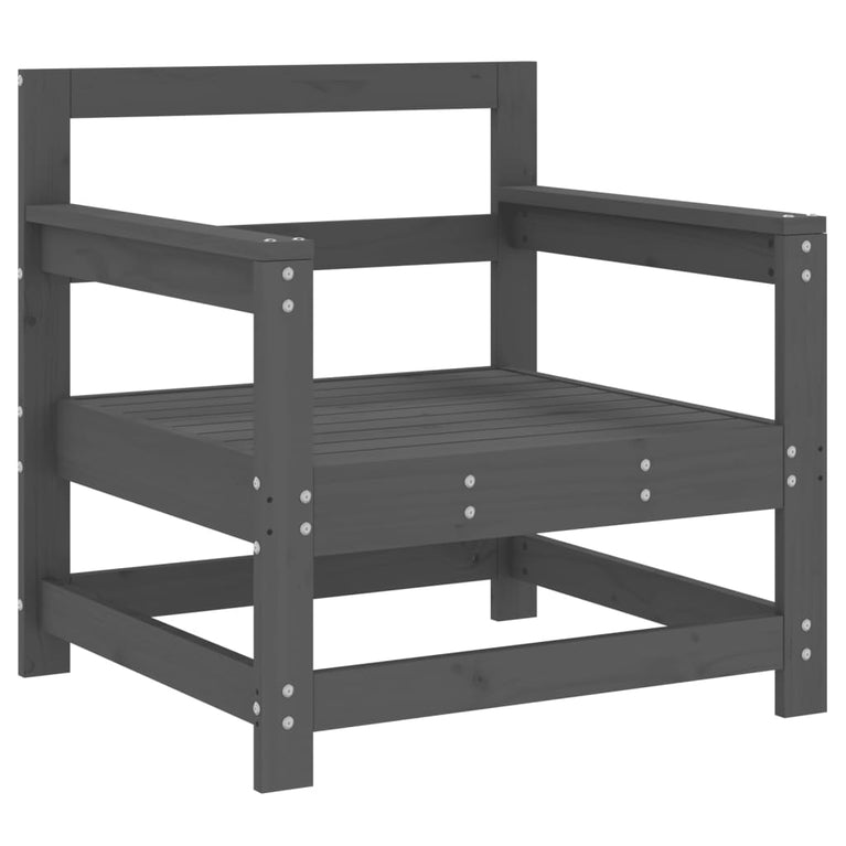 7-delige Loungeset massief grenenhout grijs