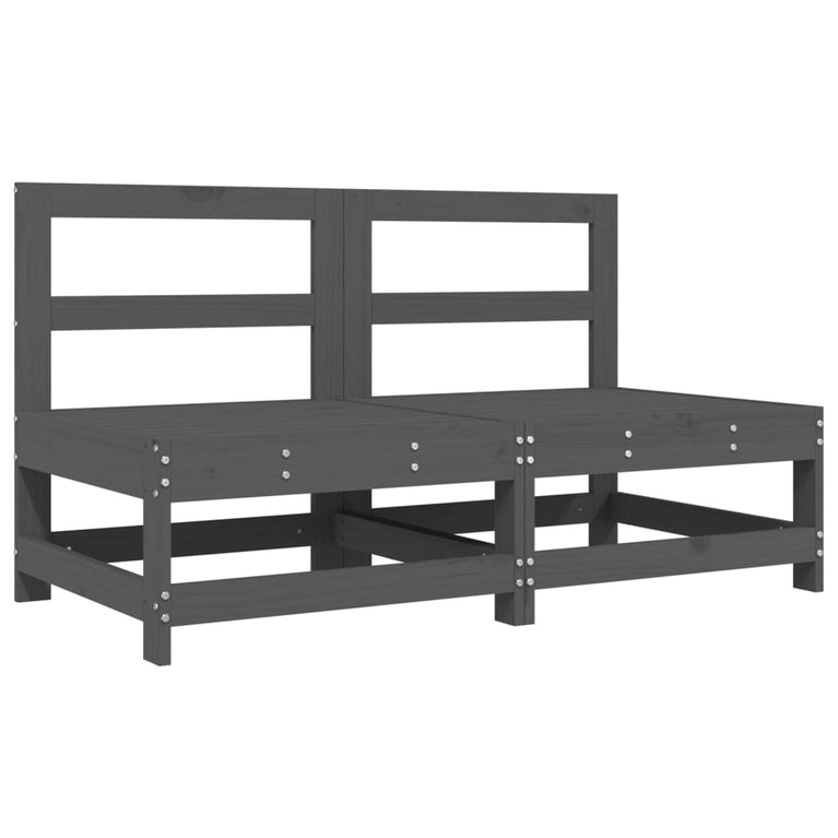 8-delige Loungeset massief grenenhout grijs