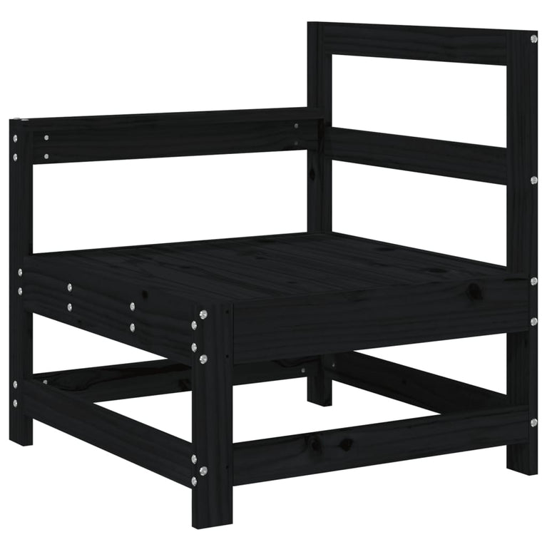 6-delige Loungeset massief grenenhout zwart