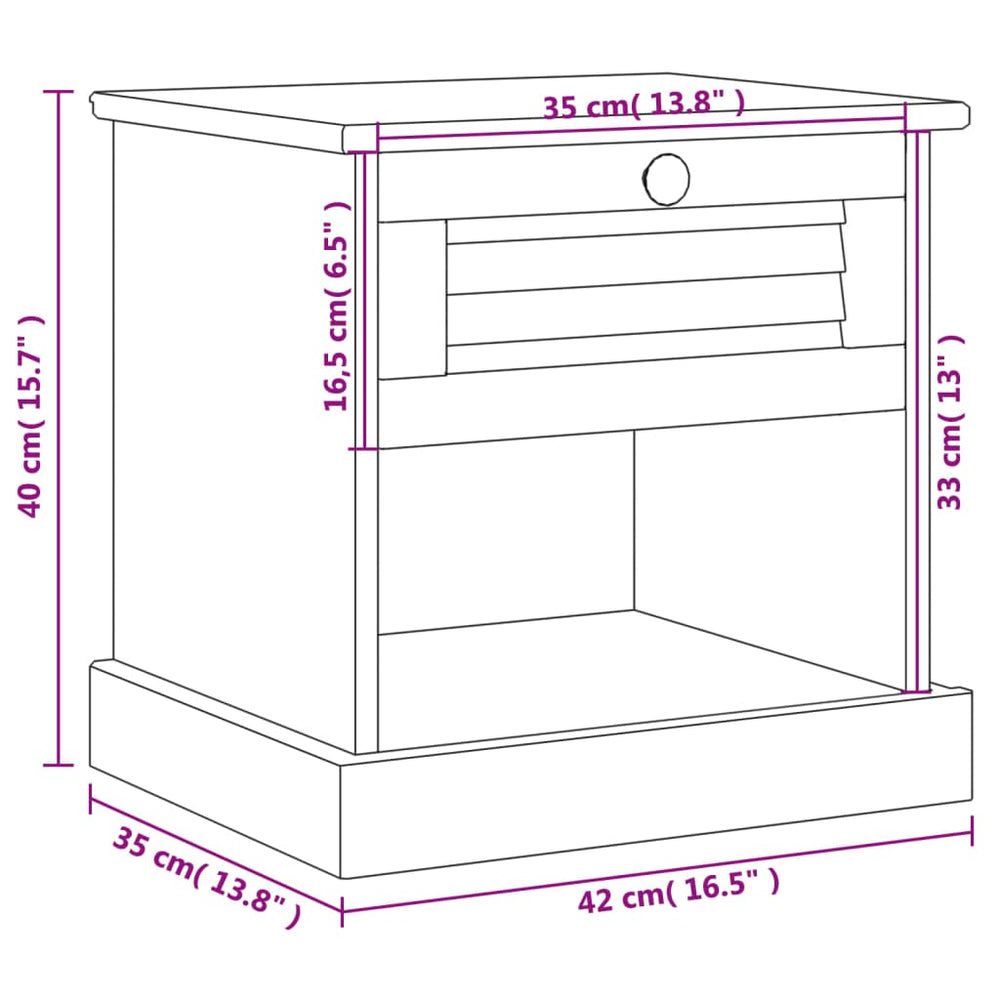 Nachtkastje VIGO 42x35x40 cm massief grenenhout MeubelReus