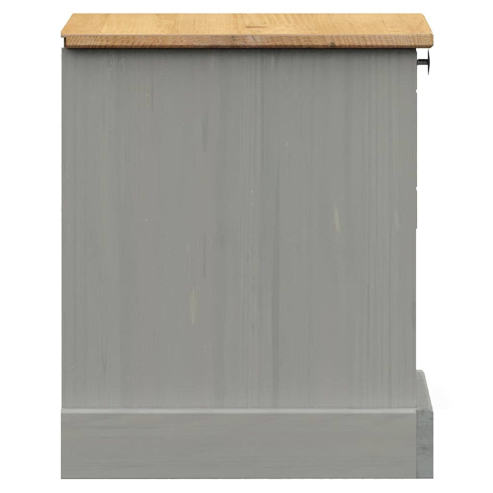 Nachtkastje VIGO 42x35x40 cm massief grenenhout grijs MeubelReus