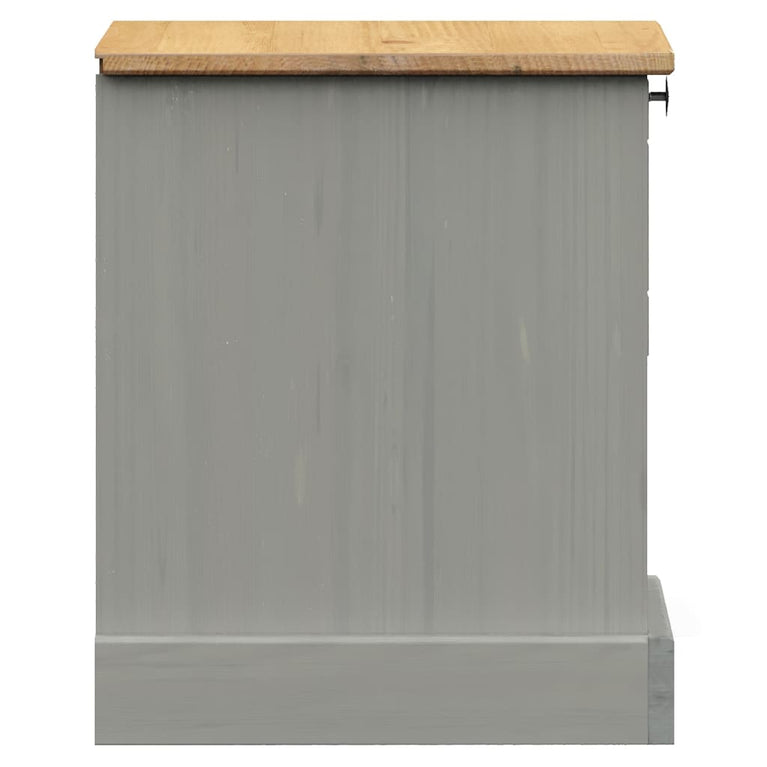 Nachtkastje VIGO 42x35x40 cm massief grenenhout grijs MeubelReus