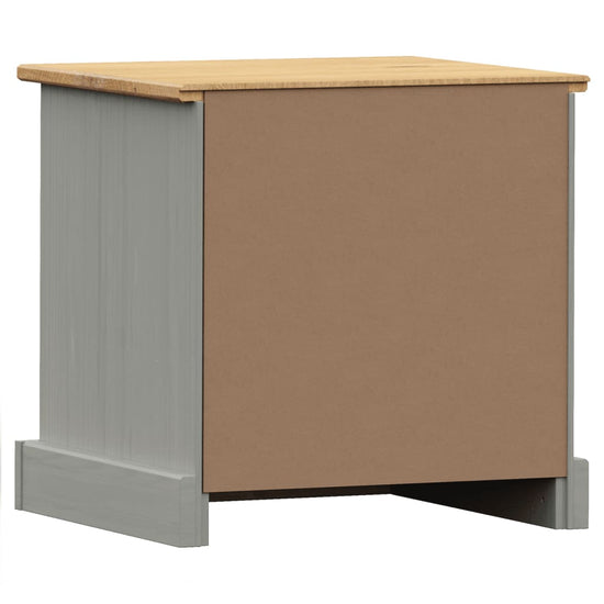 Nachtkastje VIGO 42x35x40 cm massief grenenhout grijs MeubelReus