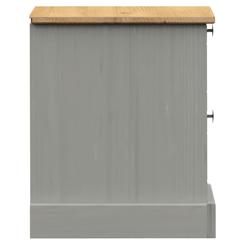 Nachtkastje VIGO 42x35x40 cm massief grenenhout grijs MeubelReus