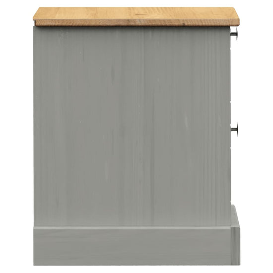 Nachtkastje VIGO 42x35x40 cm massief grenenhout grijs MeubelReus