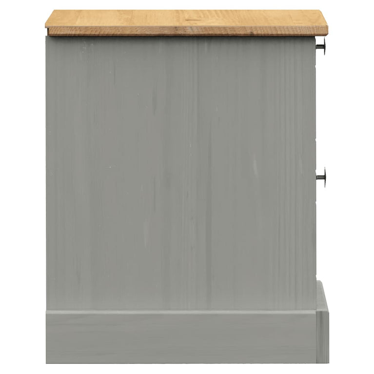 Nachtkastje VIGO 42x35x40 cm massief grenenhout grijs MeubelReus