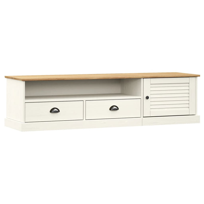 Tv-meubel VIGO 156x40x40 cm massief grenenhout wit MeubelReus