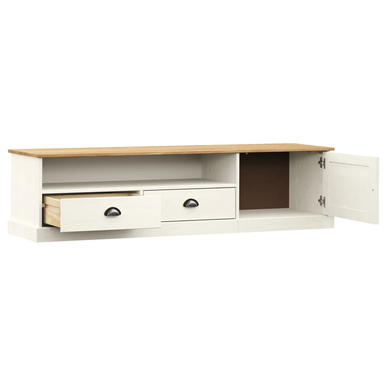 Tv-meubel VIGO 156x40x40 cm massief grenenhout wit MeubelReus