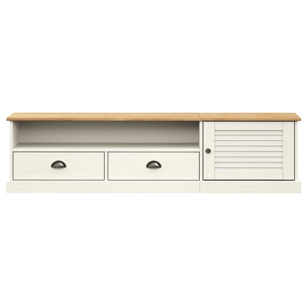 Tv-meubel VIGO 156x40x40 cm massief grenenhout wit MeubelReus