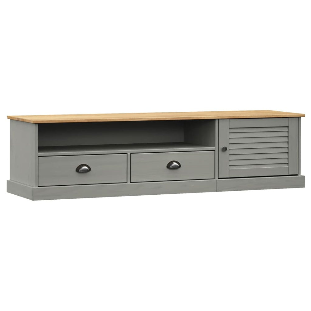 Tv-meubel VIGO 156x40x40 cm massief grenenhout grijs MeubelReus