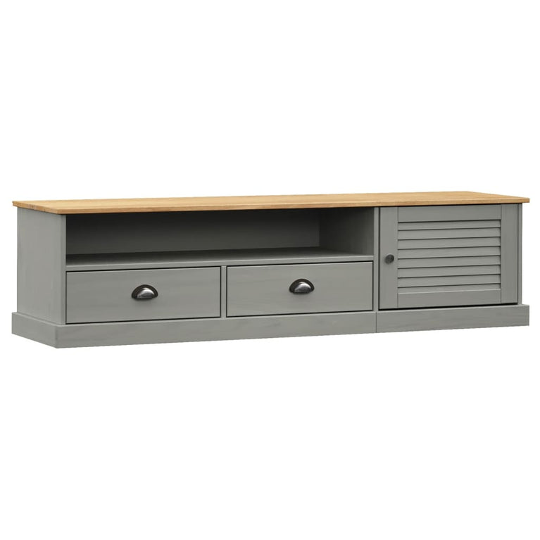 Tv-meubel VIGO 156x40x40 cm massief grenenhout grijs MeubelReus
