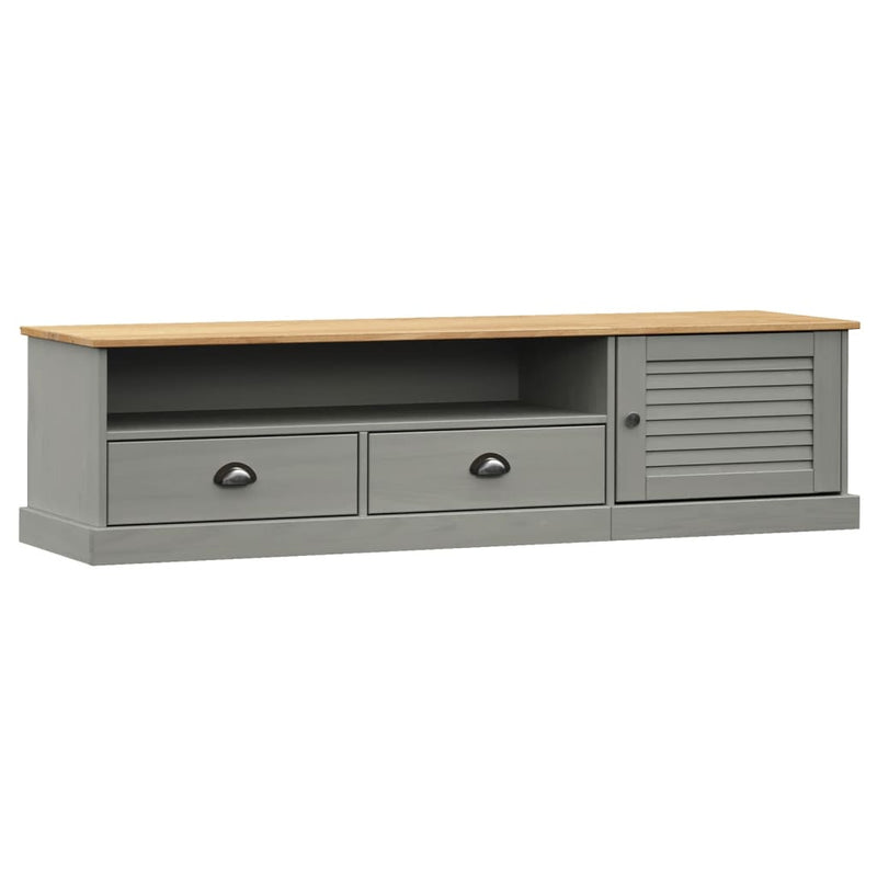 Tv-meubel VIGO 156x40x40 cm massief grenenhout grijs MeubelReus