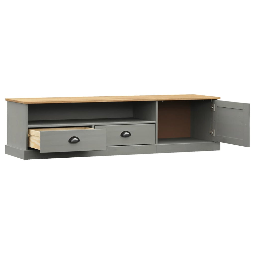 Tv-meubel VIGO 156x40x40 cm massief grenenhout grijs MeubelReus