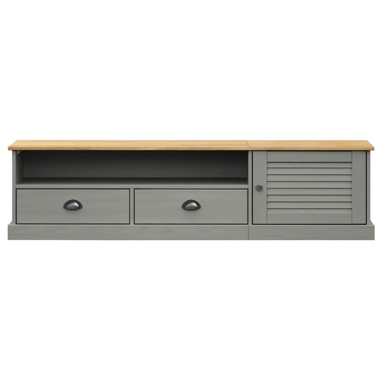Tv-meubel VIGO 156x40x40 cm massief grenenhout grijs MeubelReus