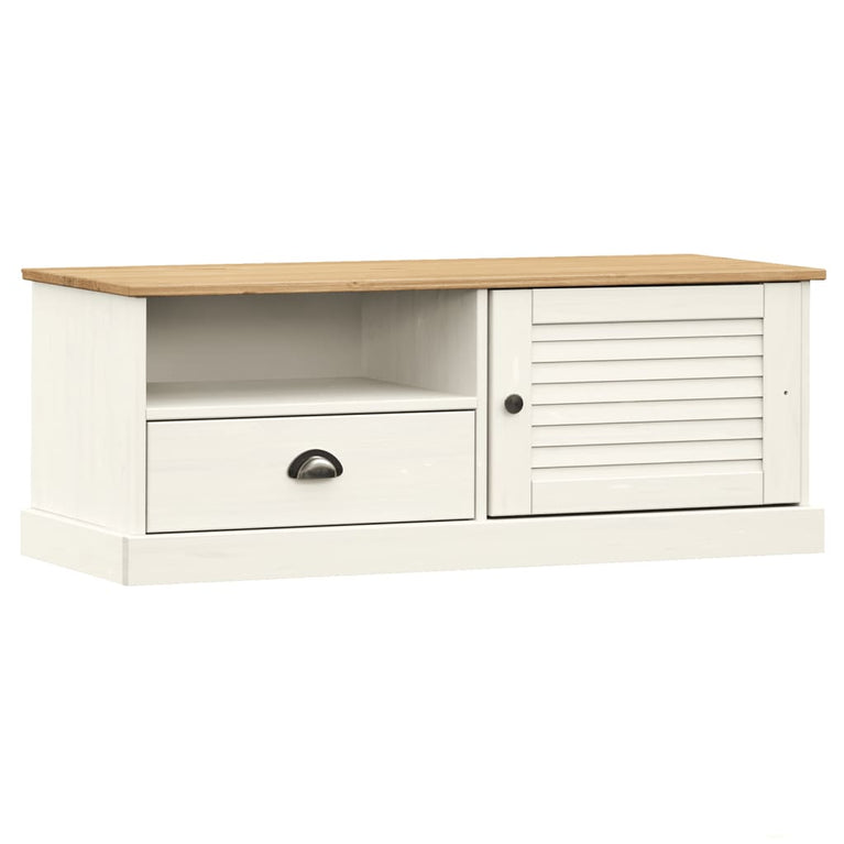 Tv-meubel VIGO 106x40x40 cm massief grenenhout wit MeubelReus