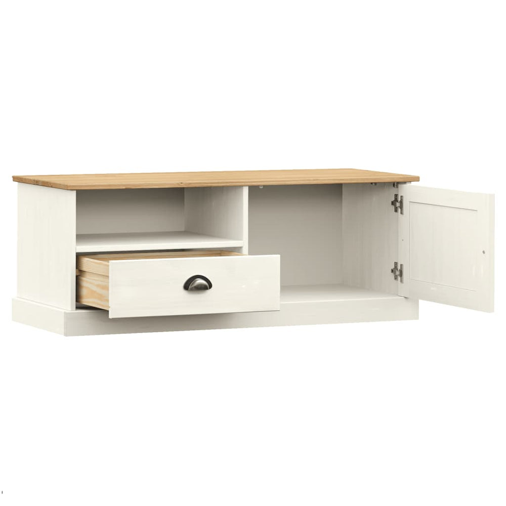 Tv-meubel VIGO 106x40x40 cm massief grenenhout wit MeubelReus