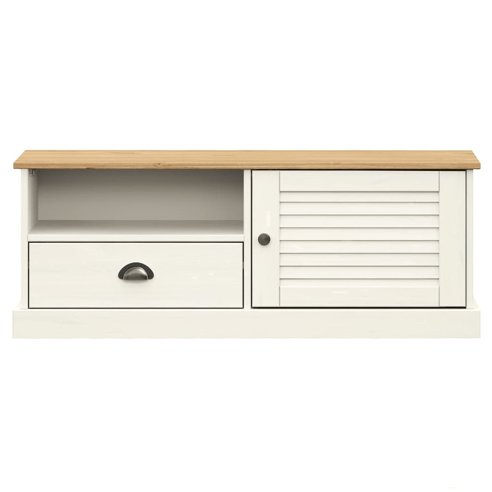 Tv-meubel VIGO 106x40x40 cm massief grenenhout wit MeubelReus