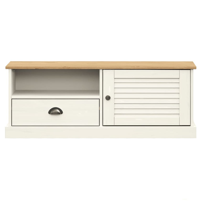 Tv-meubel VIGO 106x40x40 cm massief grenenhout wit MeubelReus